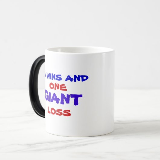 18 WINS EN ÉÉN GEMIDDELDE VERLIES MOK (Voorkant links)