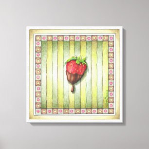 18"x18" CANVASAFDRUK CHOCOLADE STRAWBERRY Canvas Afdruk