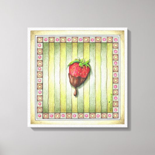 18"x18" CANVASAFDRUK CHOCOLADE STRAWBERRY Canvas Afdruk (Voorkant)