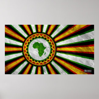 18 x 10-inch Africa Rising Banner Painting Poster