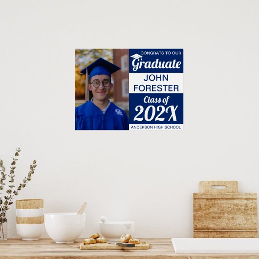 18 x 24-inch Afstuderen blauw Poster voor fotopapi (Keuken)