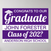 18 x 24-inch Afstuderen Paars Poster (Voorkant)