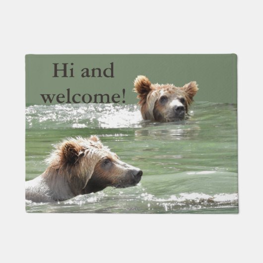 18 x 24-inch deurmat met grizzly-cilinders (Voorkant)