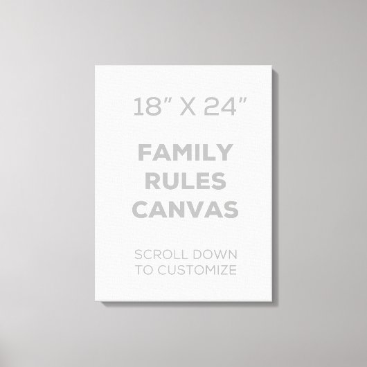 18 x 24-inch Family Rules Canvas Afdruk (Voorkant)