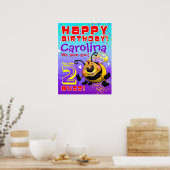 18 x 24-inch Giggle Bellies BeeWee Birthday Poster (Keuken)