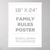 18 x 24-inch Poster gezinsregels (Voorkant)