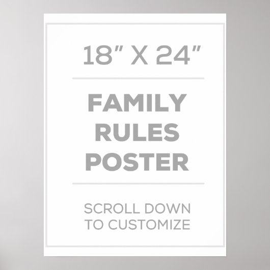 18 x 24-inch Poster gezinsregels (Voorkant)