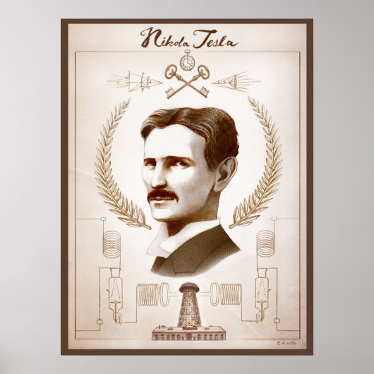 18 x 24-inch Tesla-Poster Poster (Voorkant)
