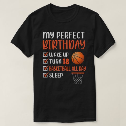 18 Year Old Basketball Birthday Party 18th Boy Bda T-shirt (Design voorkant)