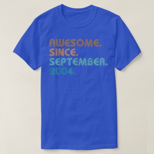 18 Year Old Gifts Awesome Since September 2004 18t T-shirt (Design voorkant)