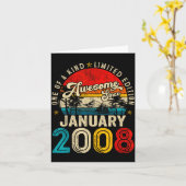 18 Years Old Awesome Since January 2008 18th Birth Kaart (Gele Bloem)