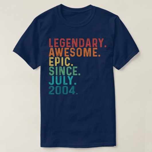 18 Years Old Funny Awesome Since July 2004 18th Bi T-shirt (Design voorkant)