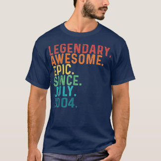 18 Years Old Funny Awesome Since July 2004 18th Bi T-shirt