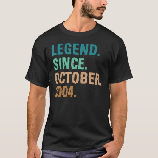 18 Years Old Legend Since October 2004 18th Birth T-shirt (Voorkant)