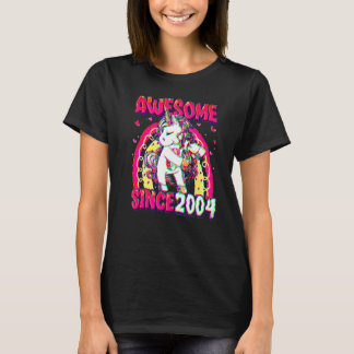 18 Years Old Unicorn Flossing 18th Birthday Girl U T-shirt