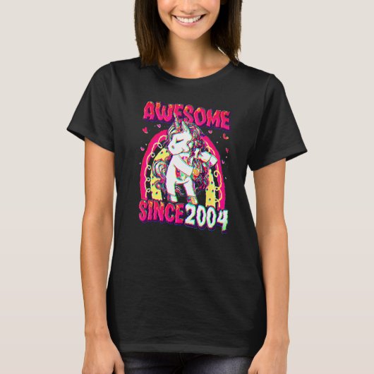 18 Years Old Unicorn Flossing 18th Birthday Girl U T-shirt (Voorkant)
