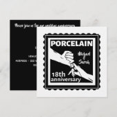 18de trouwdag porselein traditioneel kaart (Voorkant / Achterkant)