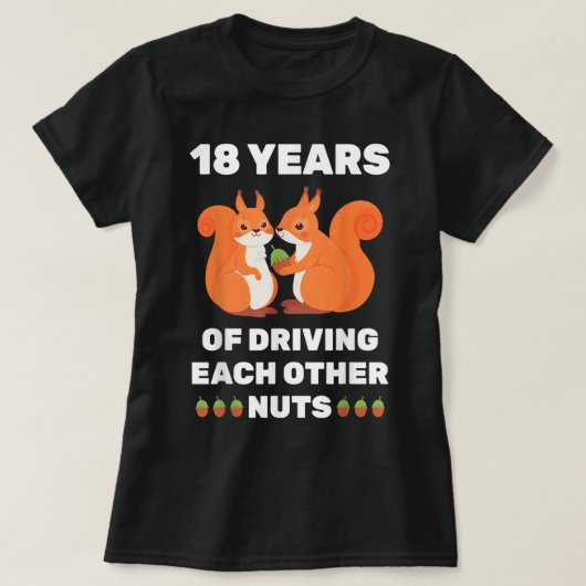 18e 18-jarig Jubileum grappig paar voor T-shirt (Design voorkant)