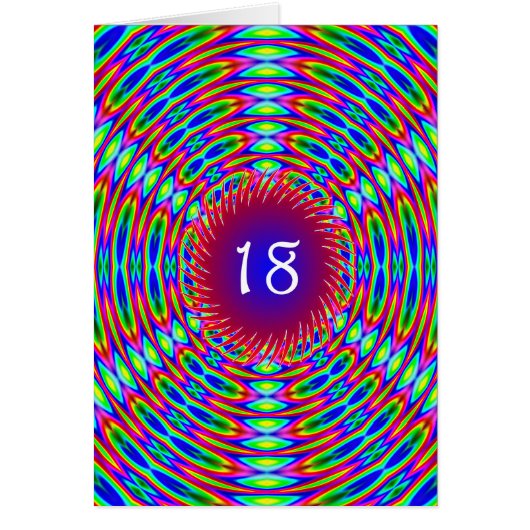 18e Abstracte Trippy Swirls op geboortedag (Voorkant)