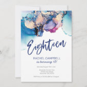18e Abstracte Waterverf uitnodiging (Voorkant)
