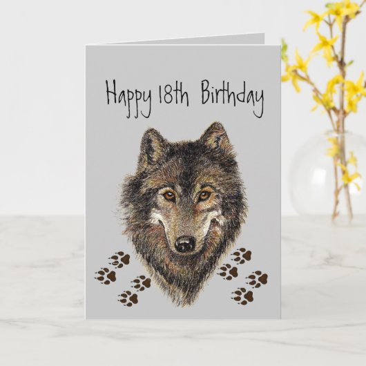 18e, achttien, vogelwolf, wolven, dieren kaart (Gele Bloem)