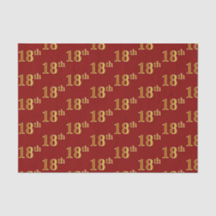 18e (achttiende) gebeurtenis rood, Faux Gold Tissuepapier