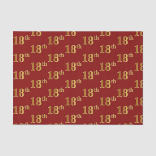 18e (achttiende) gebeurtenis rood, Faux Gold Tissuepapier (Voorkant)