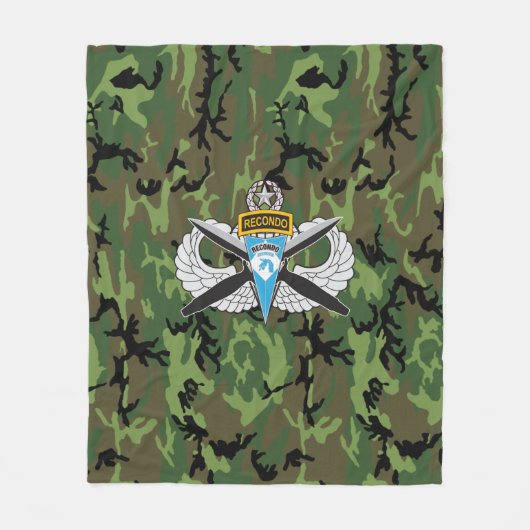 18e Airborne Corps Recondo Camo Fleece Blanket Deken (Voorkant)