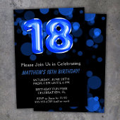 18e Birthday Balloons Kinder Blue Boy Party Kaart