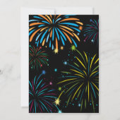18e Birthday Black en Gold Rainbow Fireworks Kaart (Achterkant)