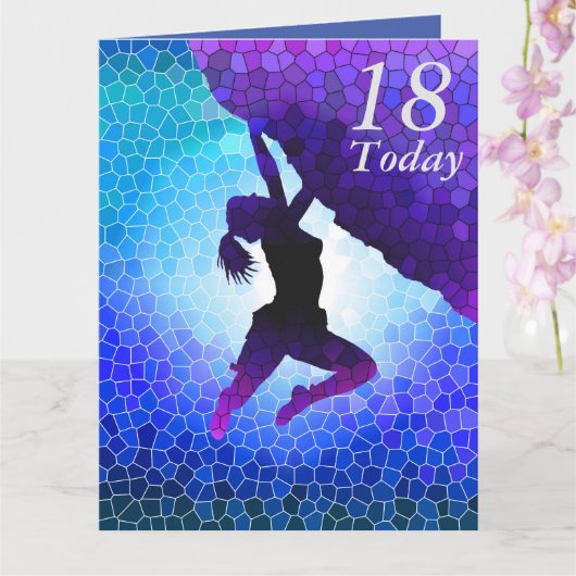 18e 'Birthday bouldering'-kaart Kaart (Orchidee)