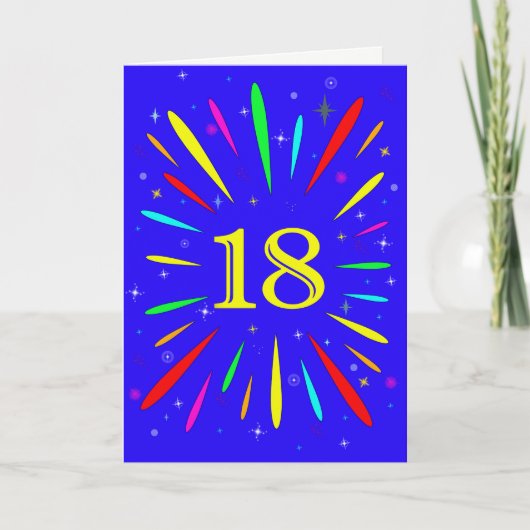 18e 'Birthday Explosion'-Kaart Kaart (Voorkant)