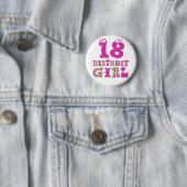 18e Birthday Girl Button Badge (In situ)
