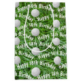 18e Birthday Golf Balls op Grass Medium Gift Bag Medium Cadeauzakje (Voorkant)