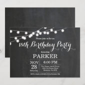 18e Birthday Invitation Chalkboard Kaart (Voorkant / Achterkant)