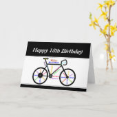 18e 'Birthday' Motivatie fiets fiets fiets 8 Kaart (Gele Bloem)