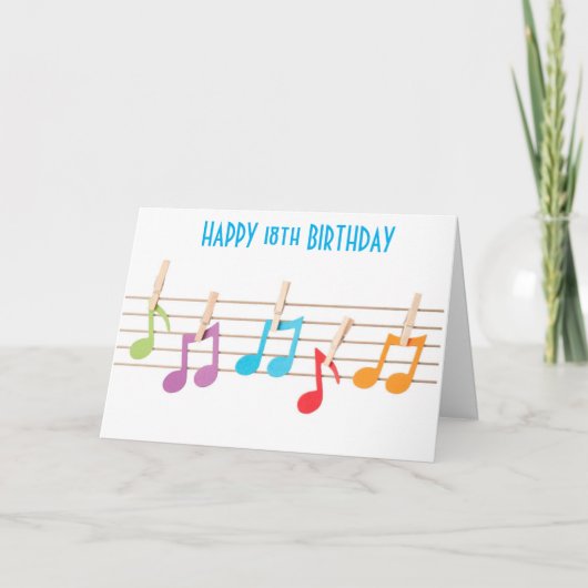 **18e BIRTHDAY** MUSISCHE NOTEN BIRTHDAY WISSEN Kaart (Voorkant)