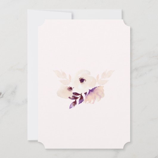 18e Birthday Paars & Turquoise Waterverf Flower Kaart (Achterkant)