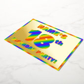 18e Birthday Party — Fun, regenboogspectrum "18" Folie Uitnodiging (Gedraaid)