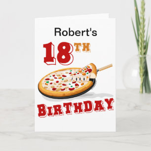 18e Birthday Pizza Party Kaart