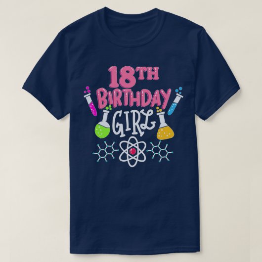 18e Birthday Science Biology Chemistry Party T-shirt (Design voorkant)