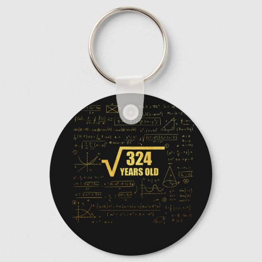 18e Birthday Square Root van 324 18 jaar oud Sleutelhanger (Voorkant)