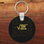 18e Birthday Square Root van 324 18 jaar oud Sleutelhanger (Voorkant)