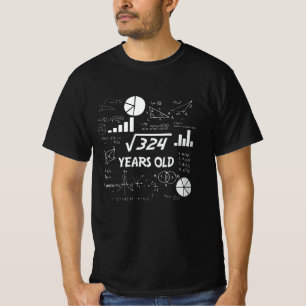 18e Birthday Square Root Wiskunde 18 jaar oude dag T-shirt