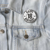 18E BIRTHDAY STAMP EFFECT RONDE BUTTON 5,7 CM (In situ)