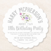 18e 'Birthday'-uitnodiging Kartonnen Onderzetters (Voorkant)