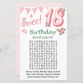 18e Birthday Word Search Game (Voorkant / Achterkant)
