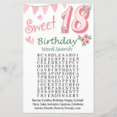 18e Birthday Word Search Game (Voorkant)