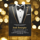18e Black and Gold Tuxedo verjaardagsevenement Kaart