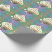 18e bruiloft Jubileum Acquamarine Cadeaupapier (Hoek)